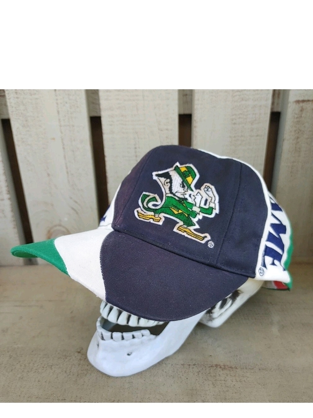 Vtg Notre Dame Figting Irish Hat High Way Twins Snap back Vortex Swirl Cap NCAA